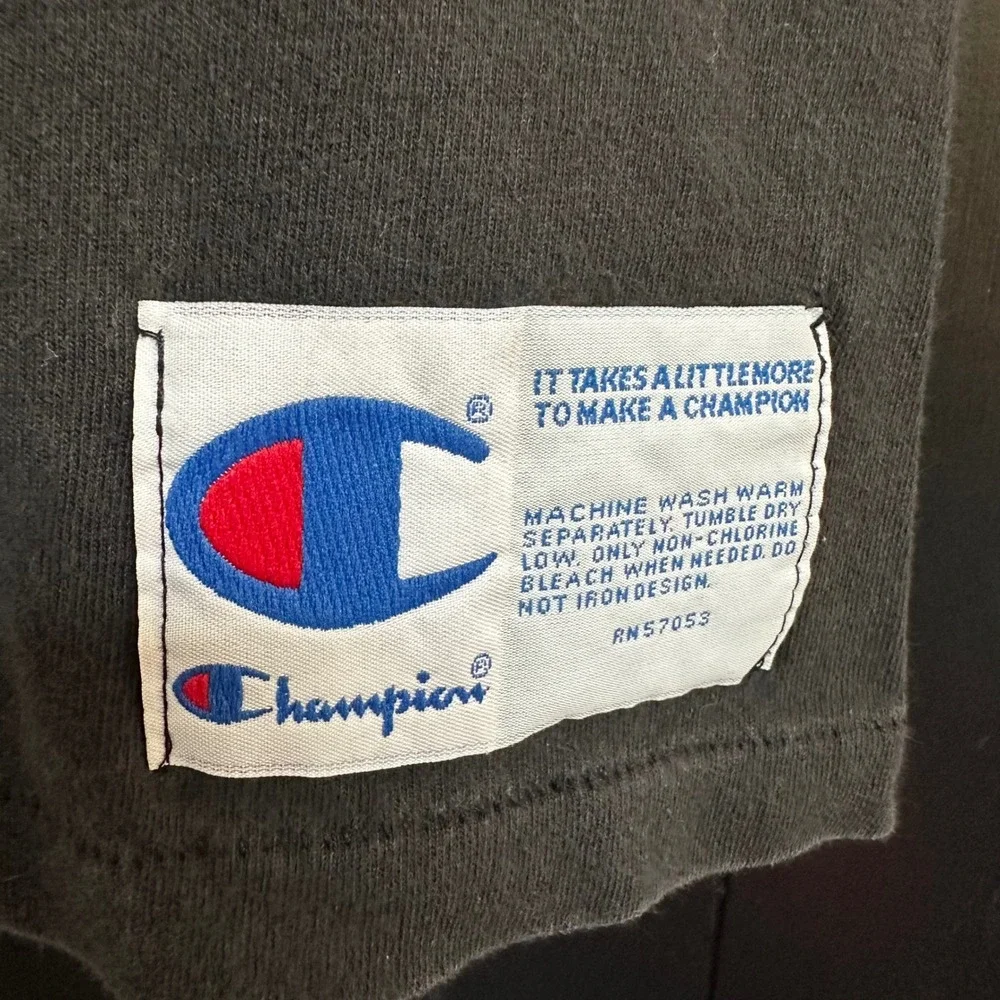 Vintage Champion T Shirt Made In USA Big C Rainbow Graphic Streetwear 90s Skate - Picture 2 of 7